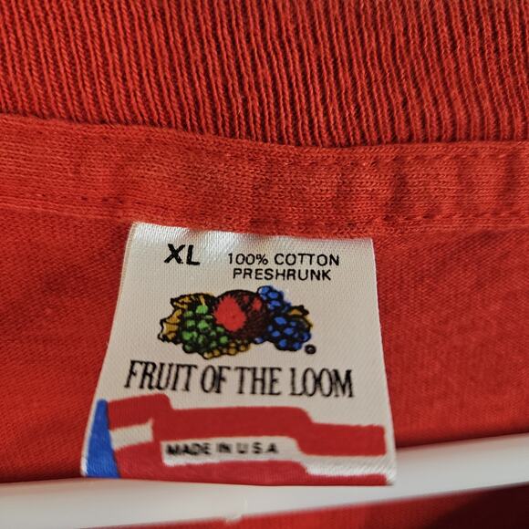 VTG 90's Fruit Of The Loom Mens XL Cardinals Club Red Single Stitch - Picture 5 of 6